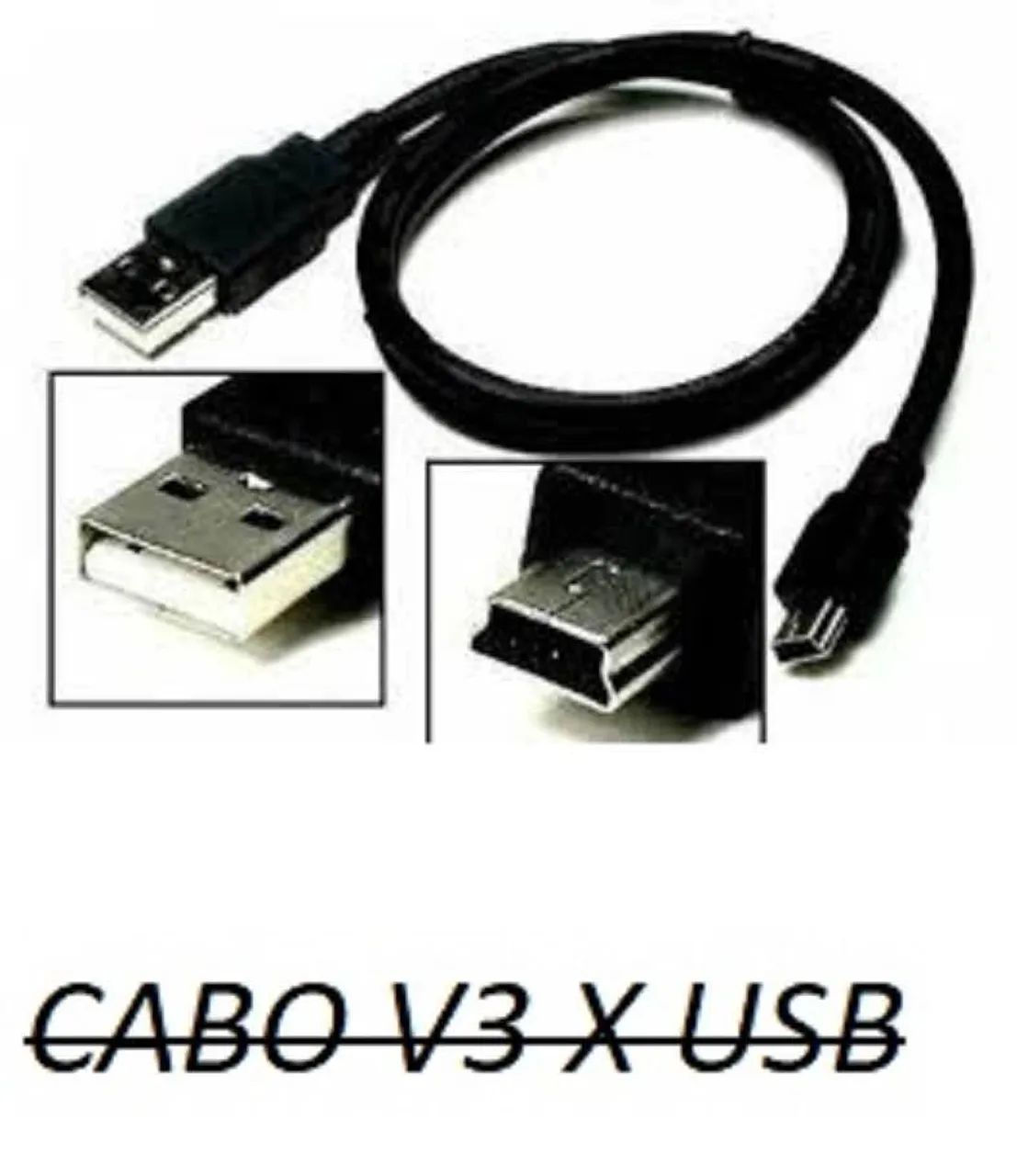 Kit 2x Kit Cabo V3 + USB para MP3, MP4, PS3, Câmeras, Drones, Filmadoras, Pen Drive, GPS, 