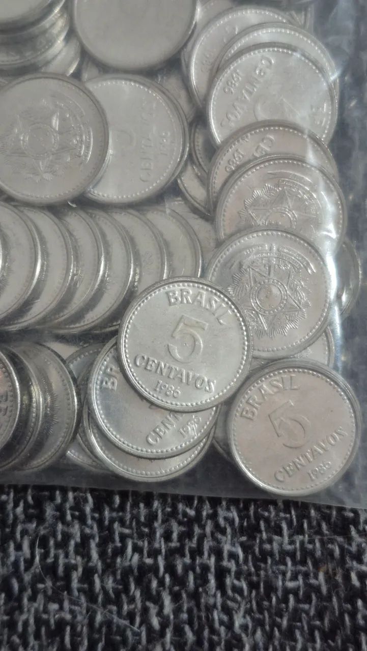 100 moedas - 5 centavos de Cruzados - 1986 