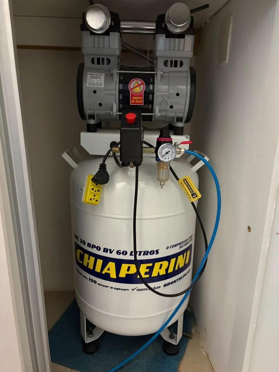 Compressor Odontológico Chiaperini MC 10 BPO RV - 60 Litros (Isento de Óleo)