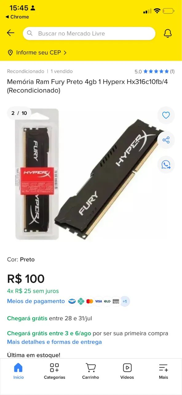 Memória RAM Ddr3 4gb 