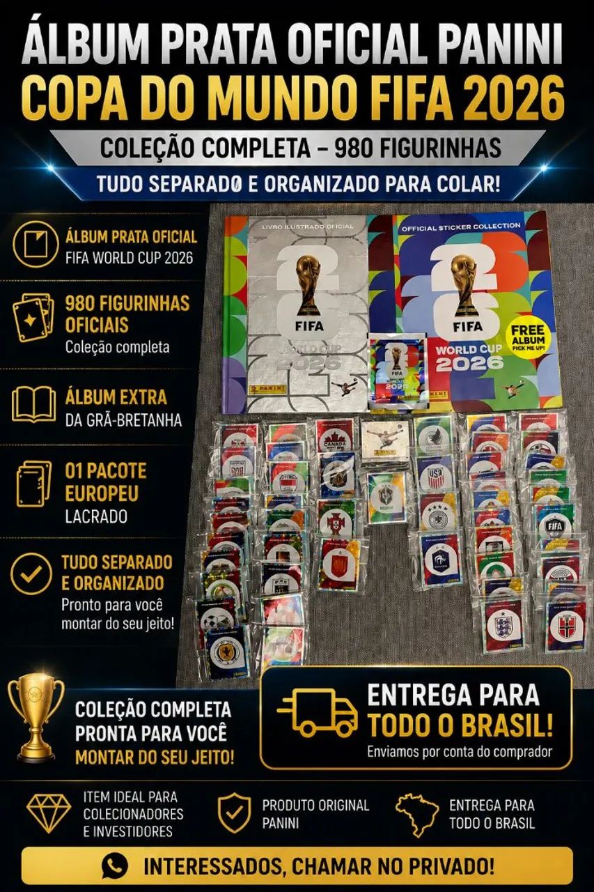 Álbum Copa 2026 Panini Completo Com Figurinhas P/ Colar