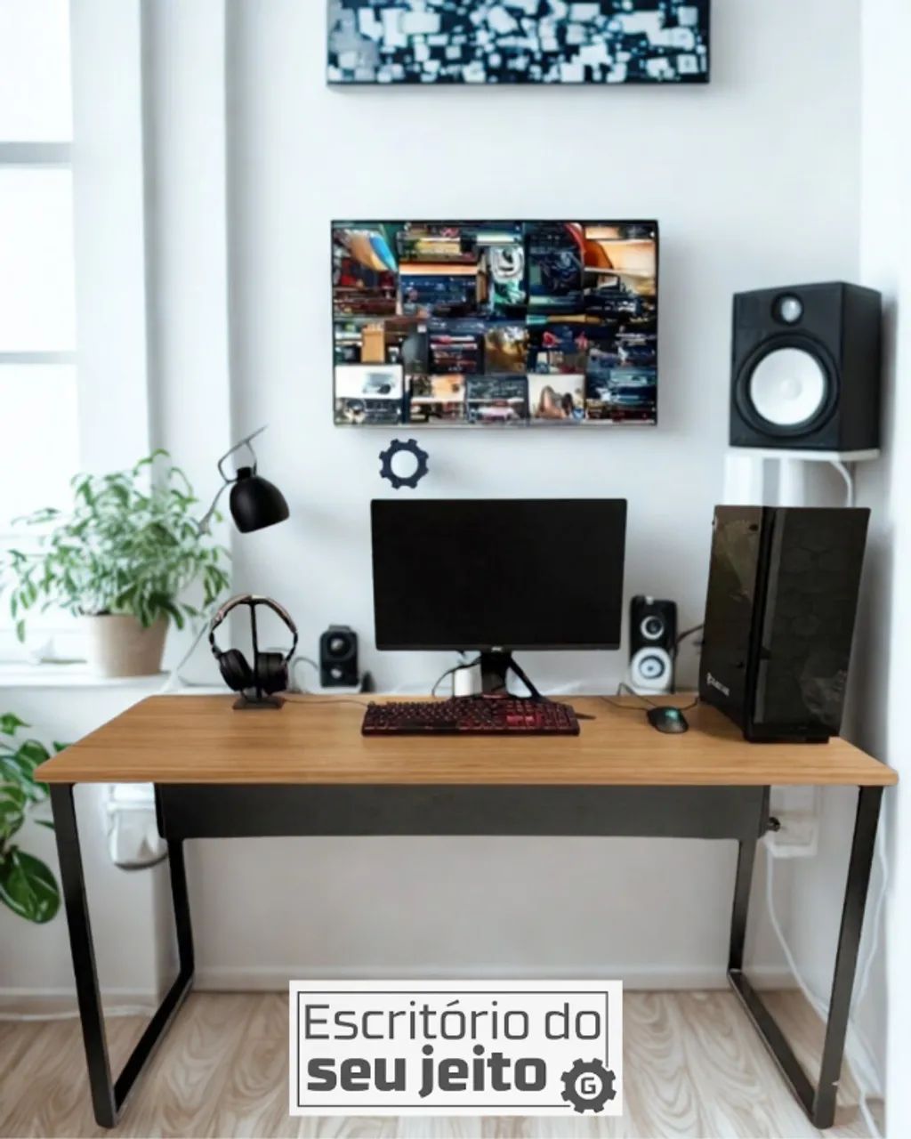 Escrivaninha Industrial 1,1m REFORÇADA NOVA Mesa Multiuso Computador Notebook de Escritóro - Foto 5