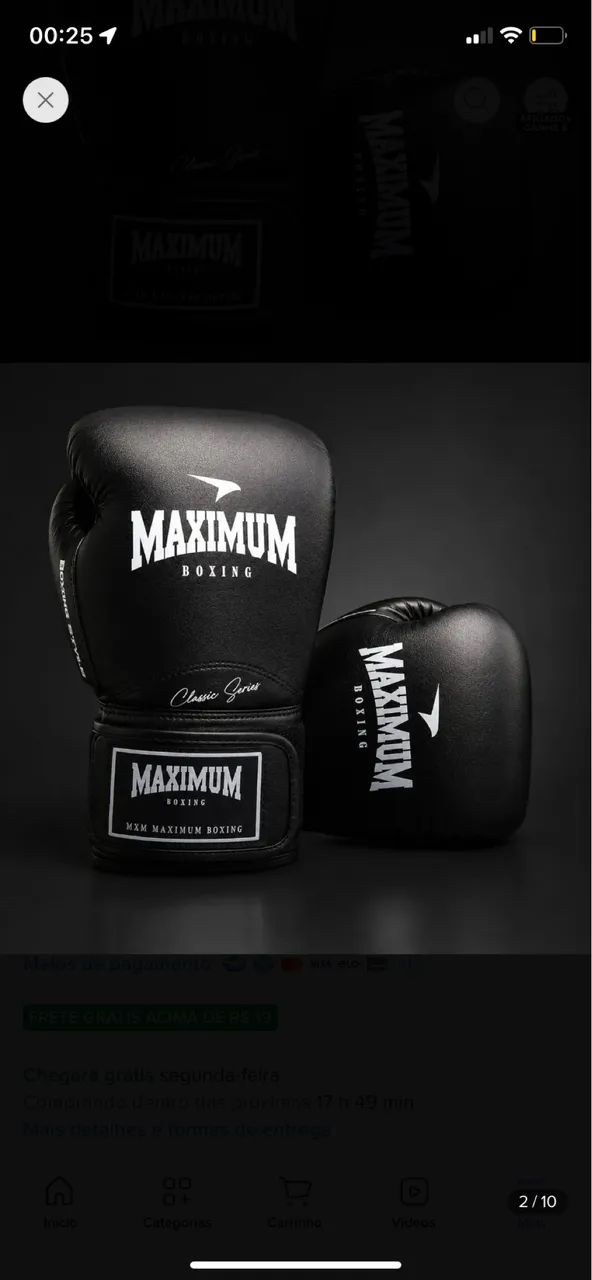 Luva boxe Muay Thai Maximum preta - Foto 2