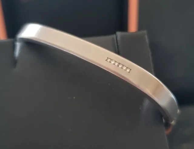 Bracelete Boccia Titanium alemão com 6 Diamantes