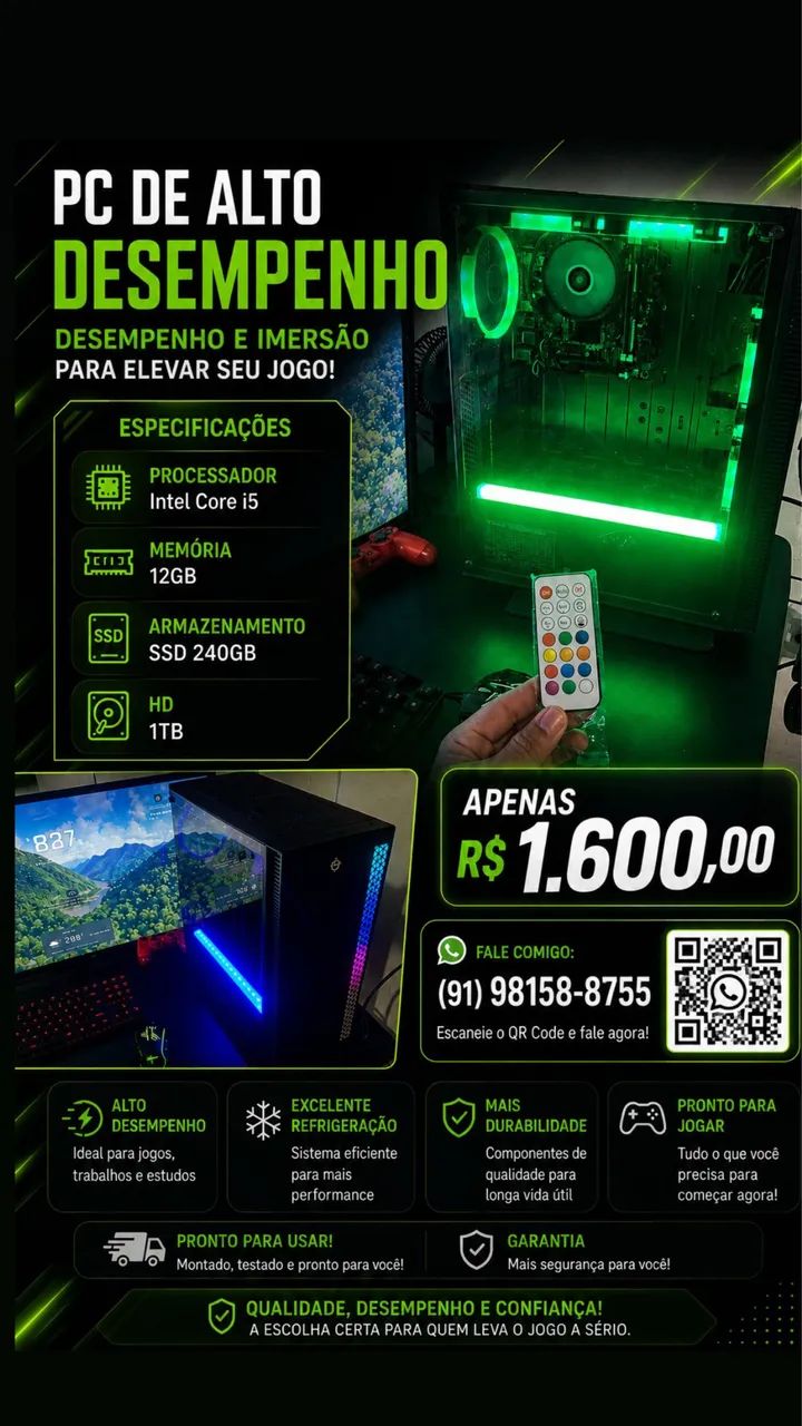 Pc i5 alto desempenho 