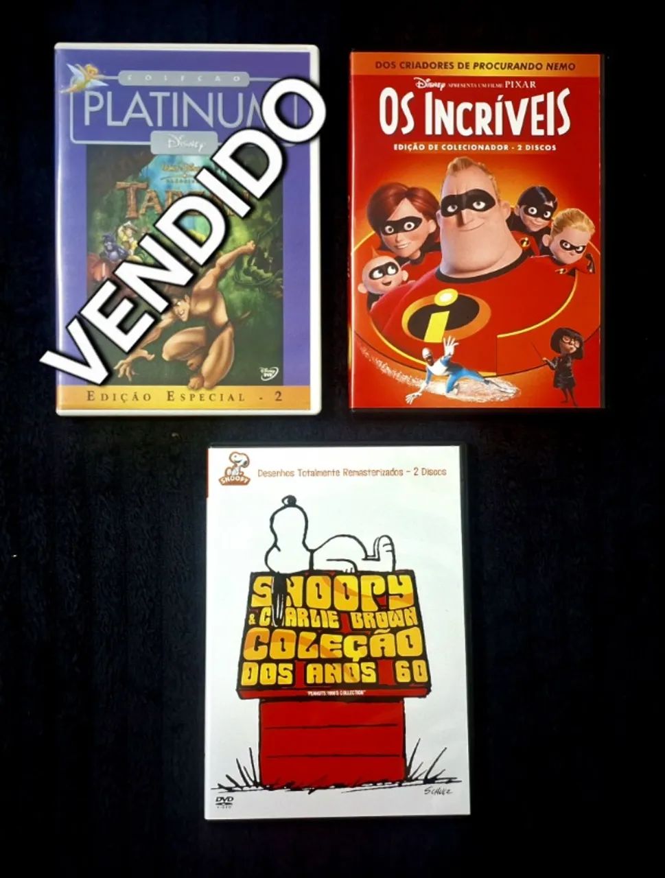 DVDs Os Incríveis e Snoopy (Edições Raras)