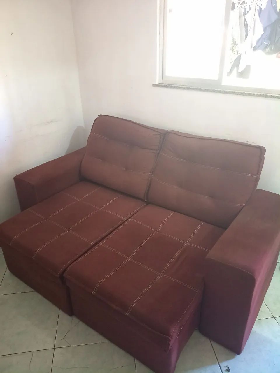 Sofá luizzi 2 e 3 lugares retrátil e reclinável marron