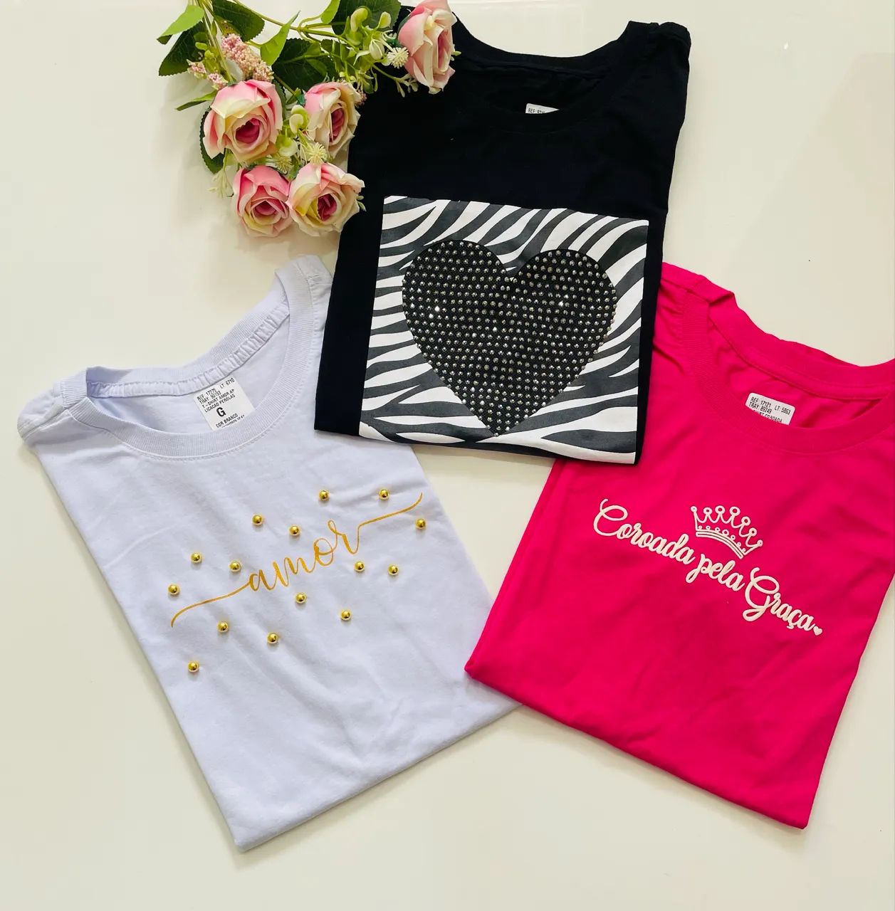 T-shirt feminina 100% algodão  - Foto 5
