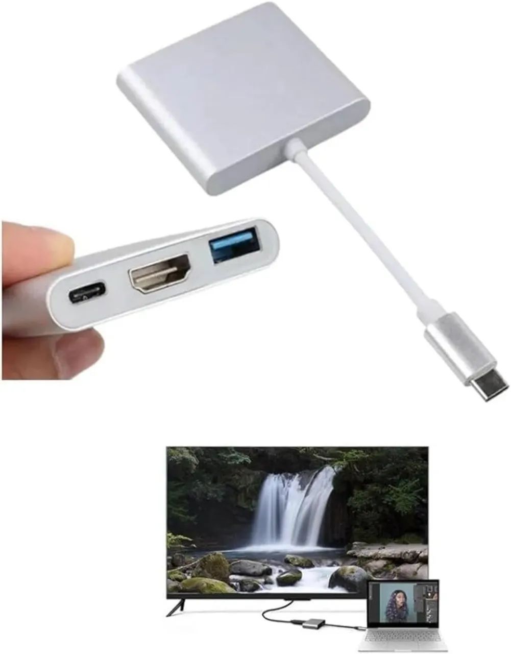  Adaptador USB-C para HDMI 4K, USB 3.0 e Carga PD