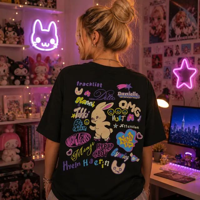  Camiseta FanArt Anime - NewJeans - Foto 2