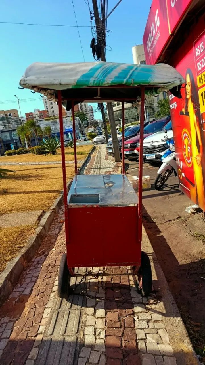 Carrinho de Lanches/Comércio com Cobertura - Usado
