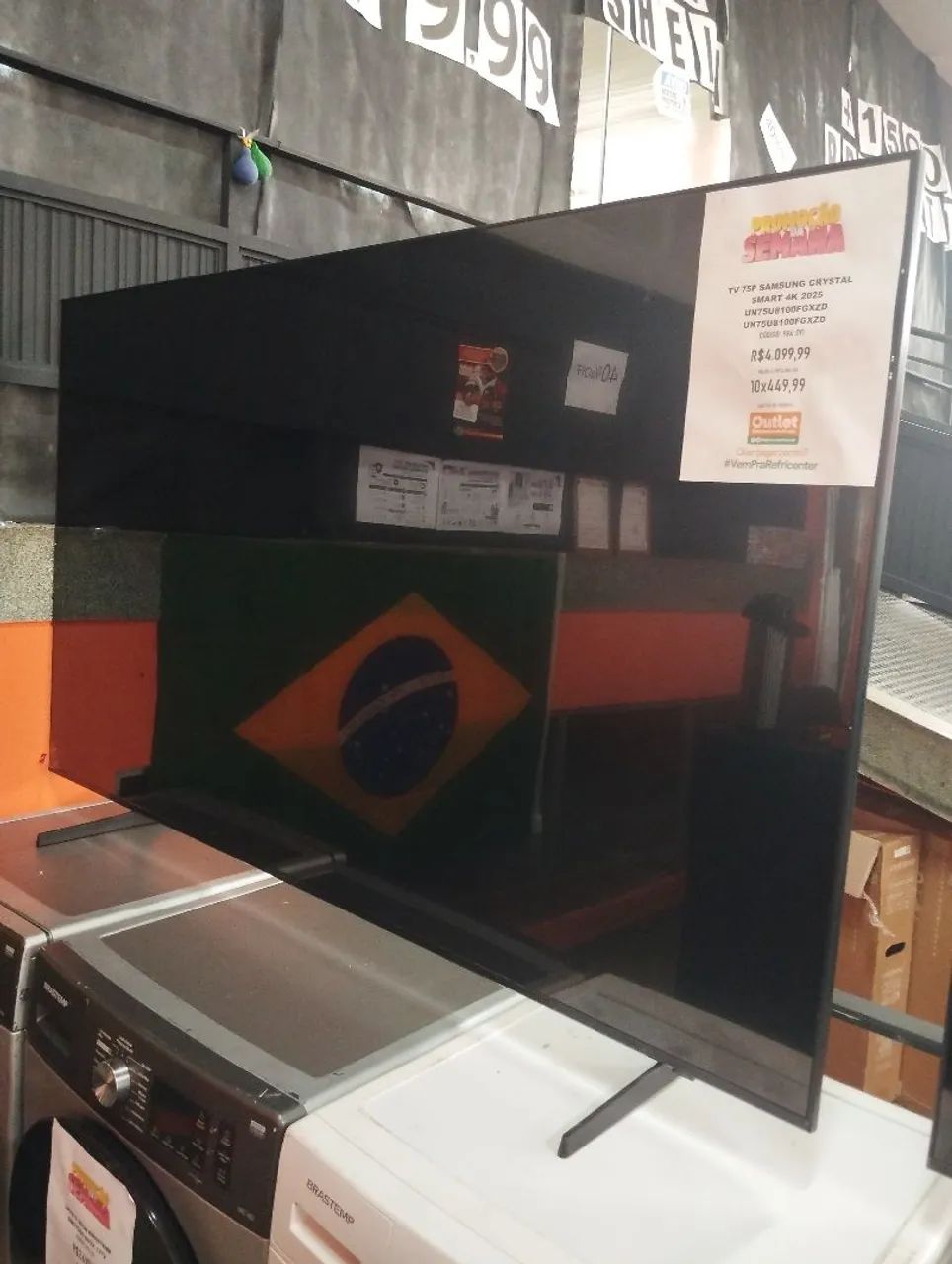 TV 75P Samsung Crystal Smart 4k Nova Barata