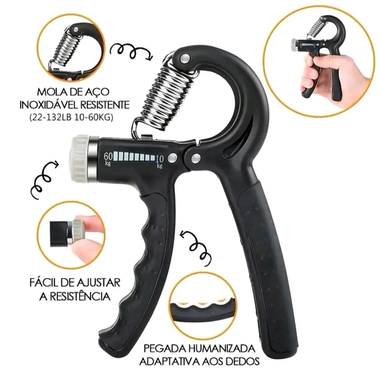 Kit Fortalecedor de mão e antebraço ajustável com 5 peças  - Foto 2