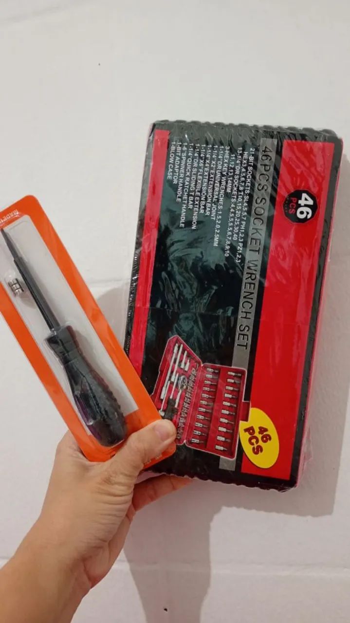 ?KIT CHAVE CATRACA 46 PEÇAS PROFISSIONAL DE BRINDE CANETA TESTADORA ?