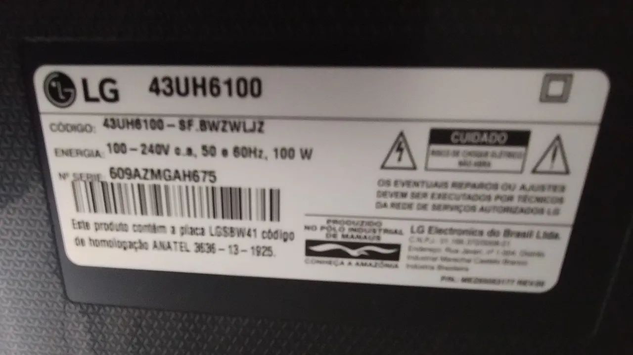 TV LG 43" - Alguns problemas, mas funcionando. - Foto 3
