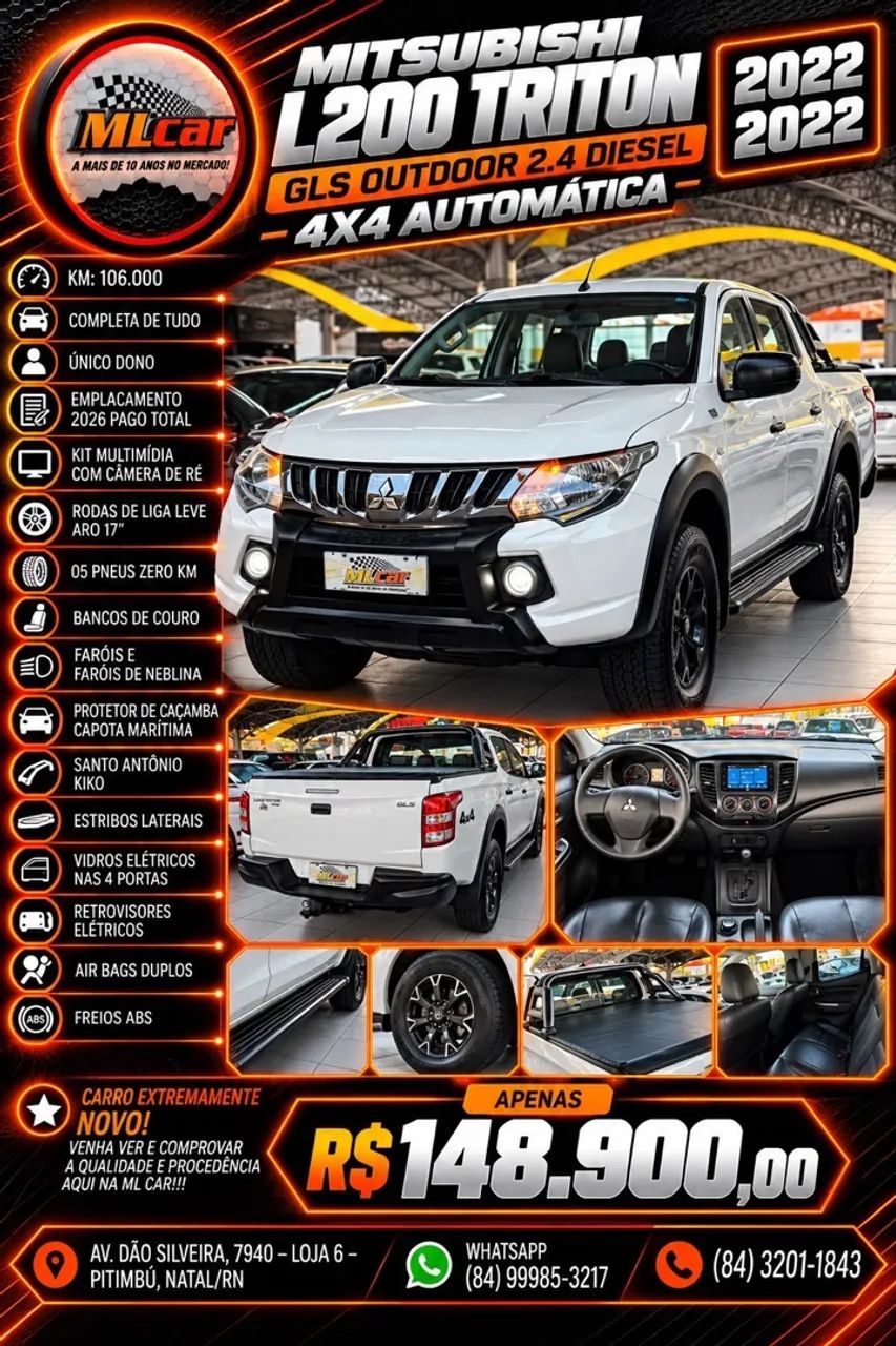 Mitsubishi L200 L200 Tri. Outdo. GLS 2.4 CD 4x4 Die. Aut 2022