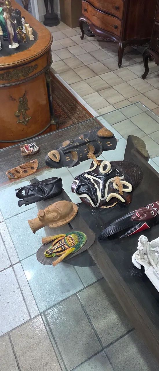 Decoração antiga,  conjunto de máscaras importadas  - Foto 5