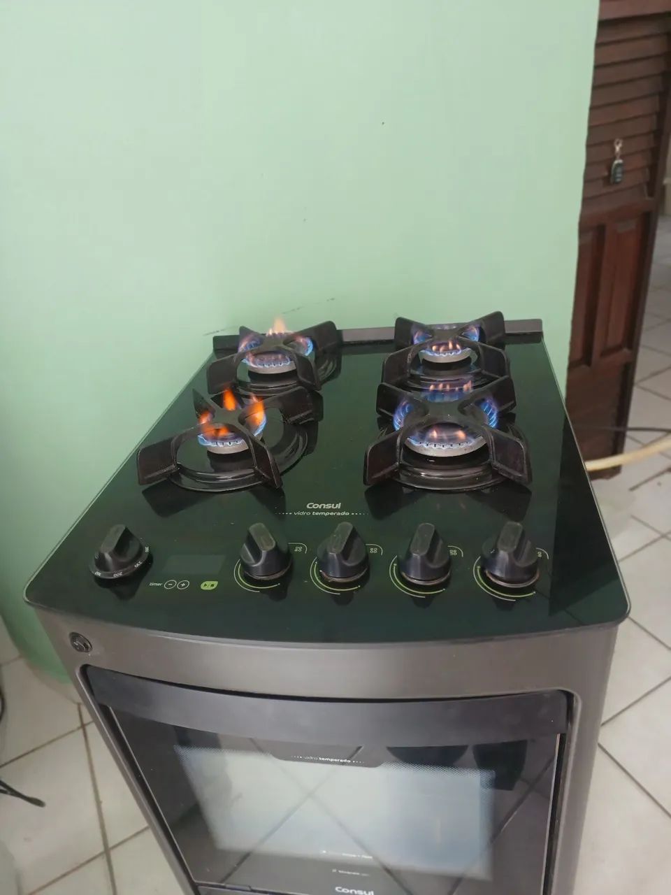 Fogão automático mesa de vidro 