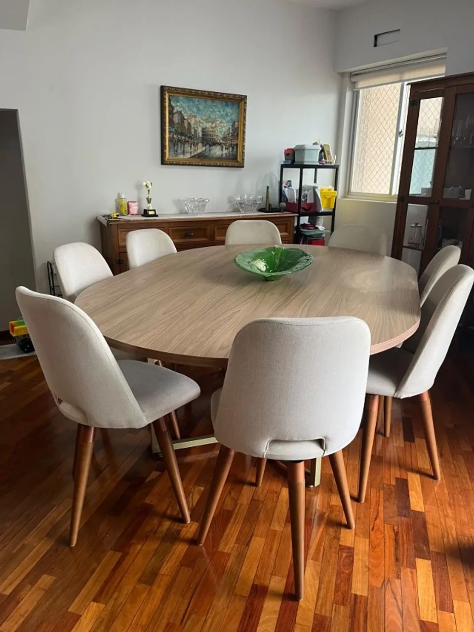 Mesa de jantar oval com 8 cadeiras - Foto 4