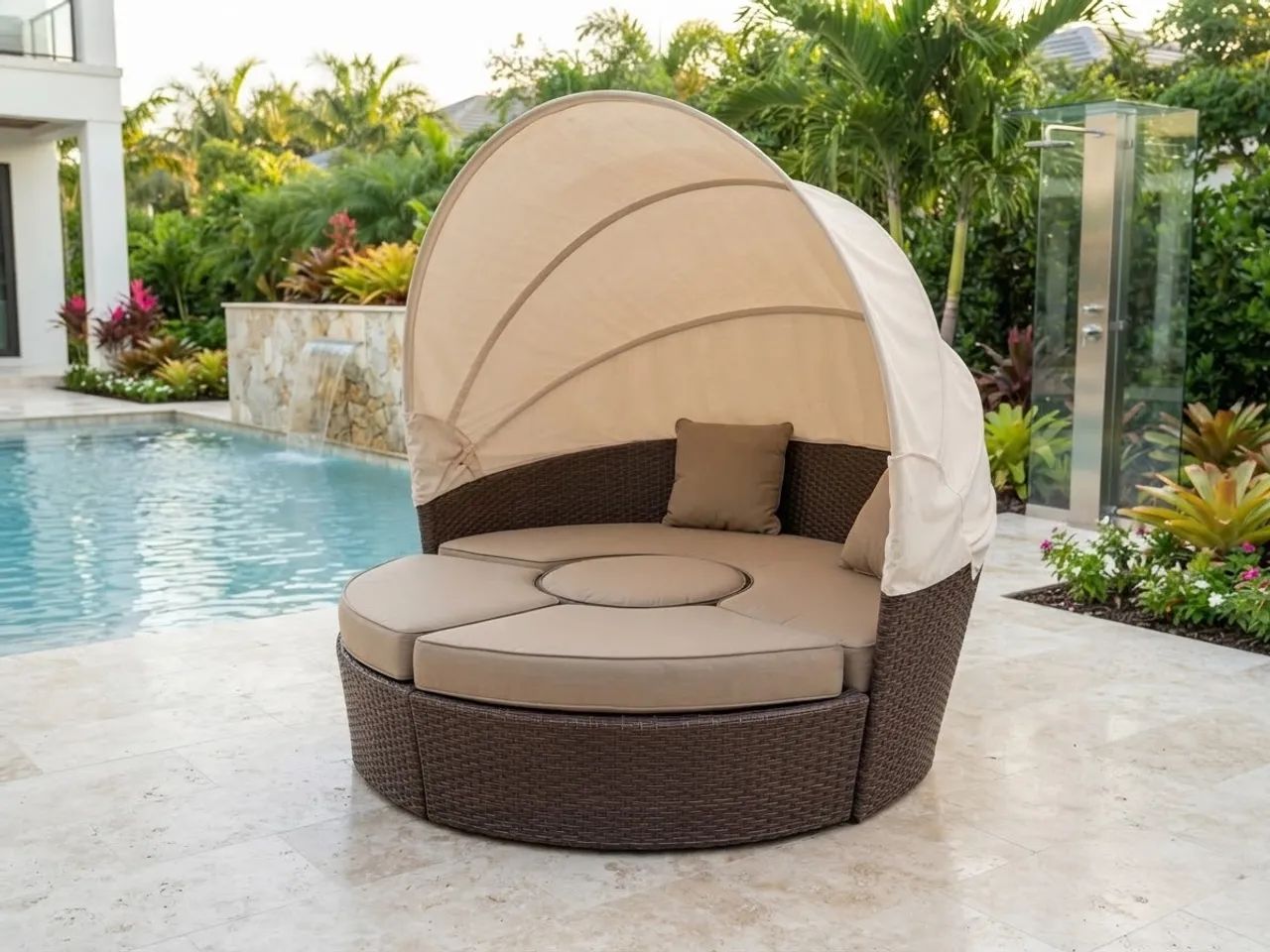 Daybed Concha Redonda com Toldo - Importado dos EUA (Exclusivo)