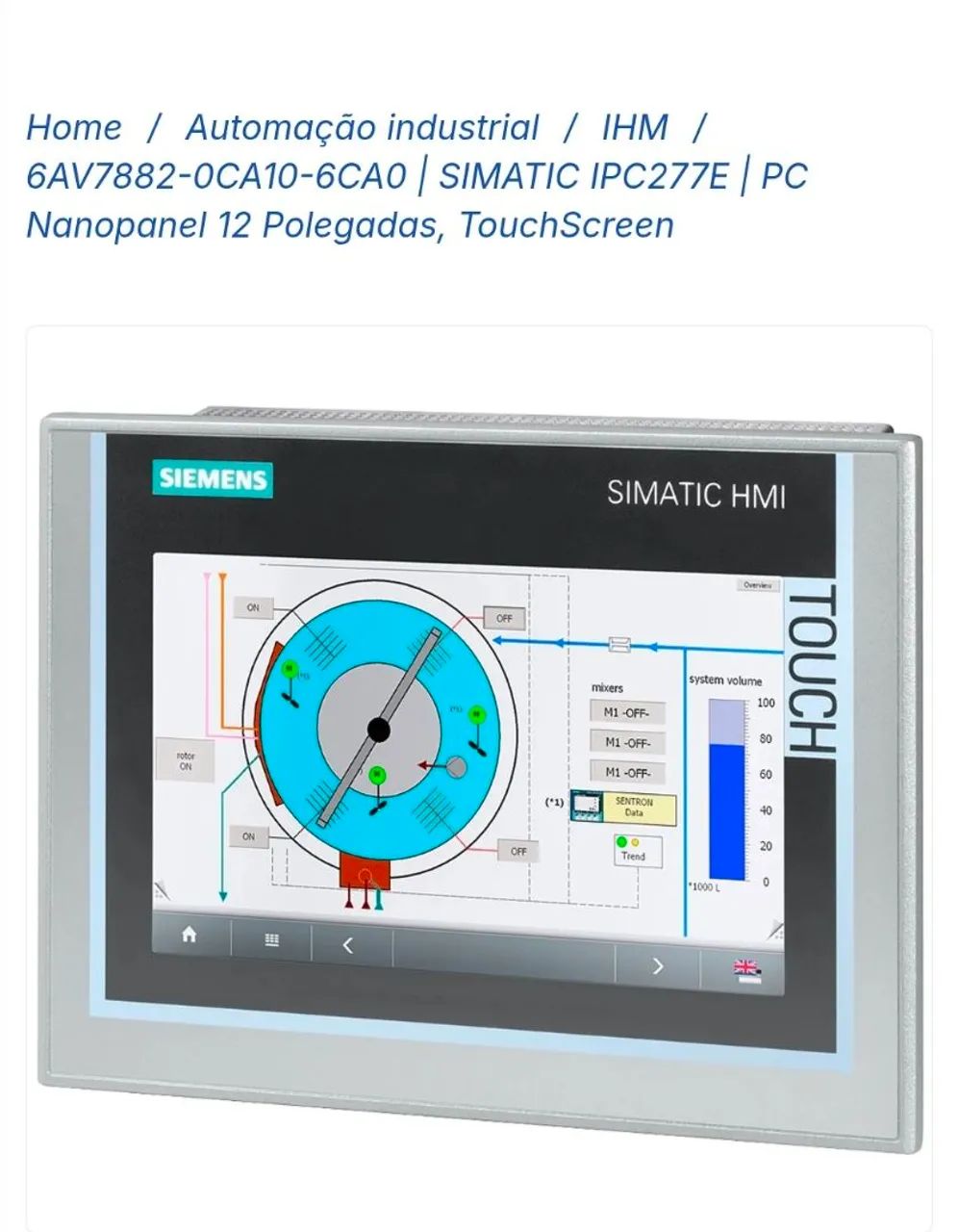 IHM Simatic Siemens touch-screen 
