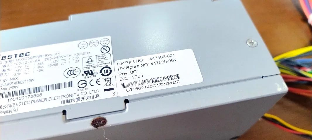 Fonte TFX Slim 250W Bestec TFX0250P5WB - Original HP | Usada e Revisada ? - Foto 4