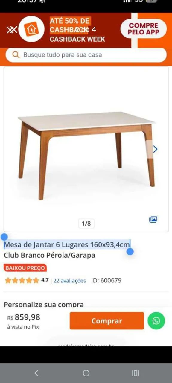 Mesa de jantar 6 lugares  - Foto 3