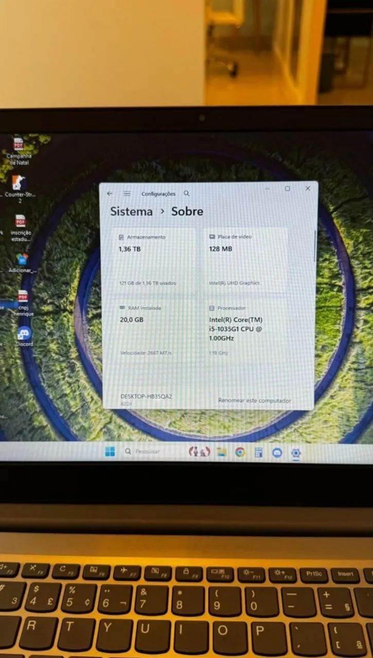 Notebook Lenovo i5 10ª Geração - 20GB RAM - SSD NVMe + HD