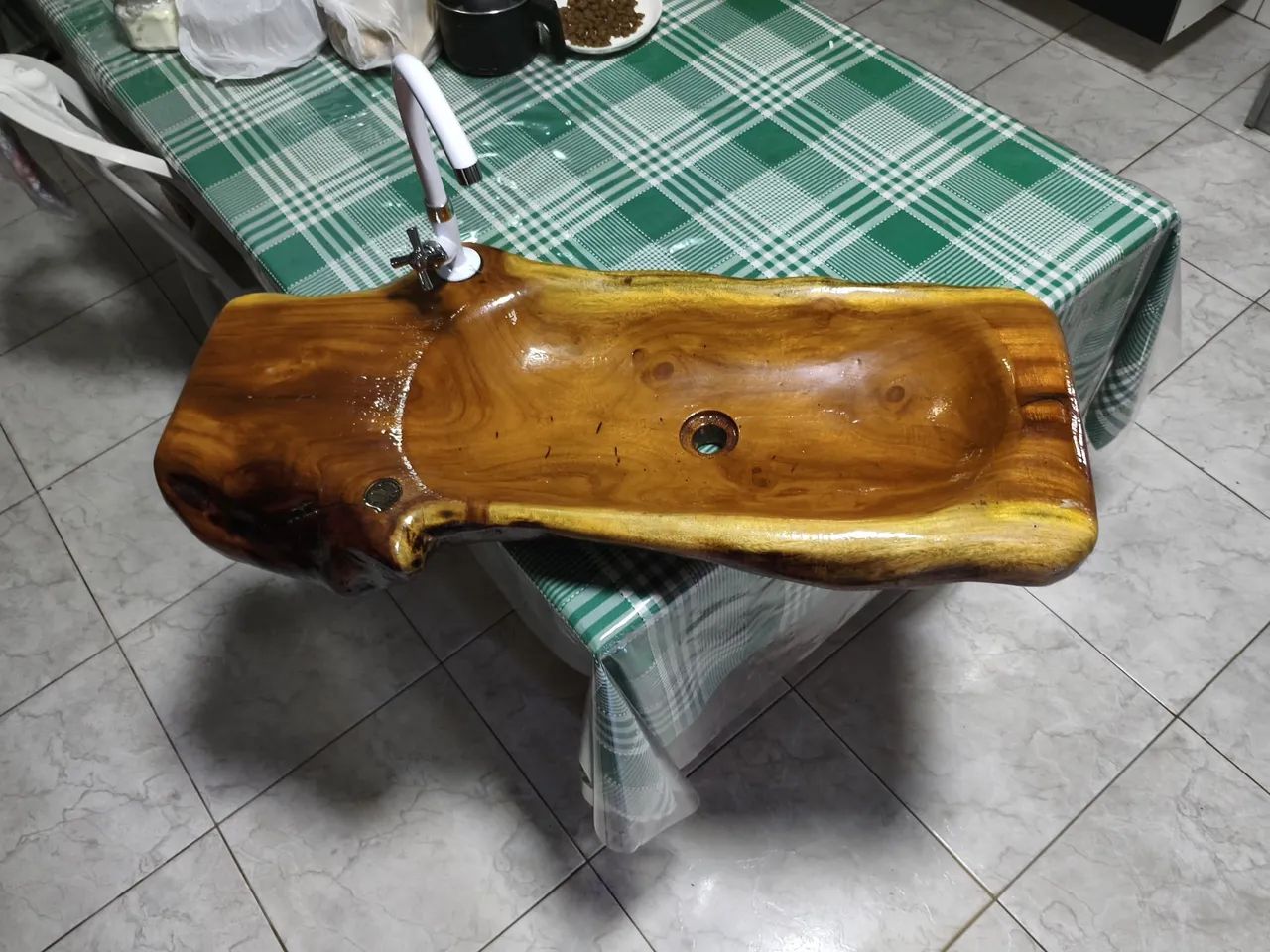 PIA RÚSTICA DE MADEIRA JAQUEIRA  - Foto 2