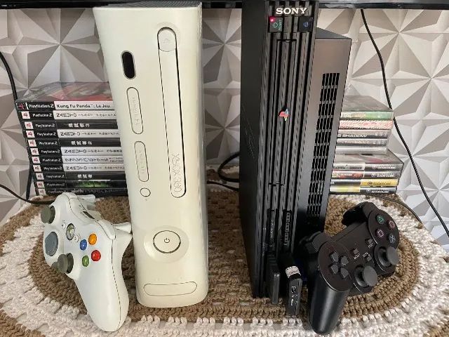 Xbox 360 Fat + PS2 Fat Bem Conservados, Compatíveis com HD