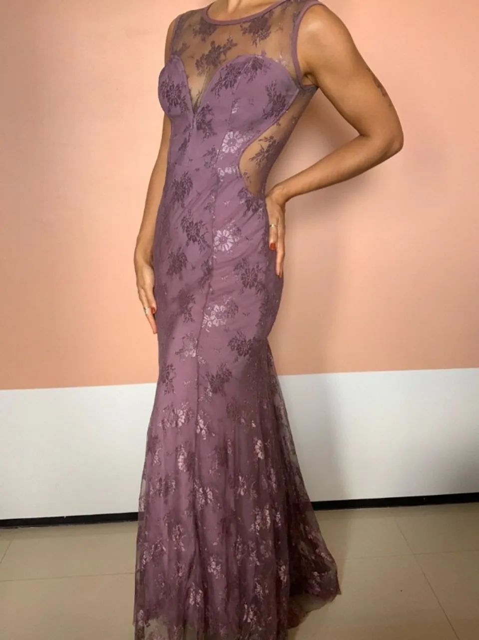 VESTIDO DE FESTA LILÁS ELEGANTE - Foto 5
