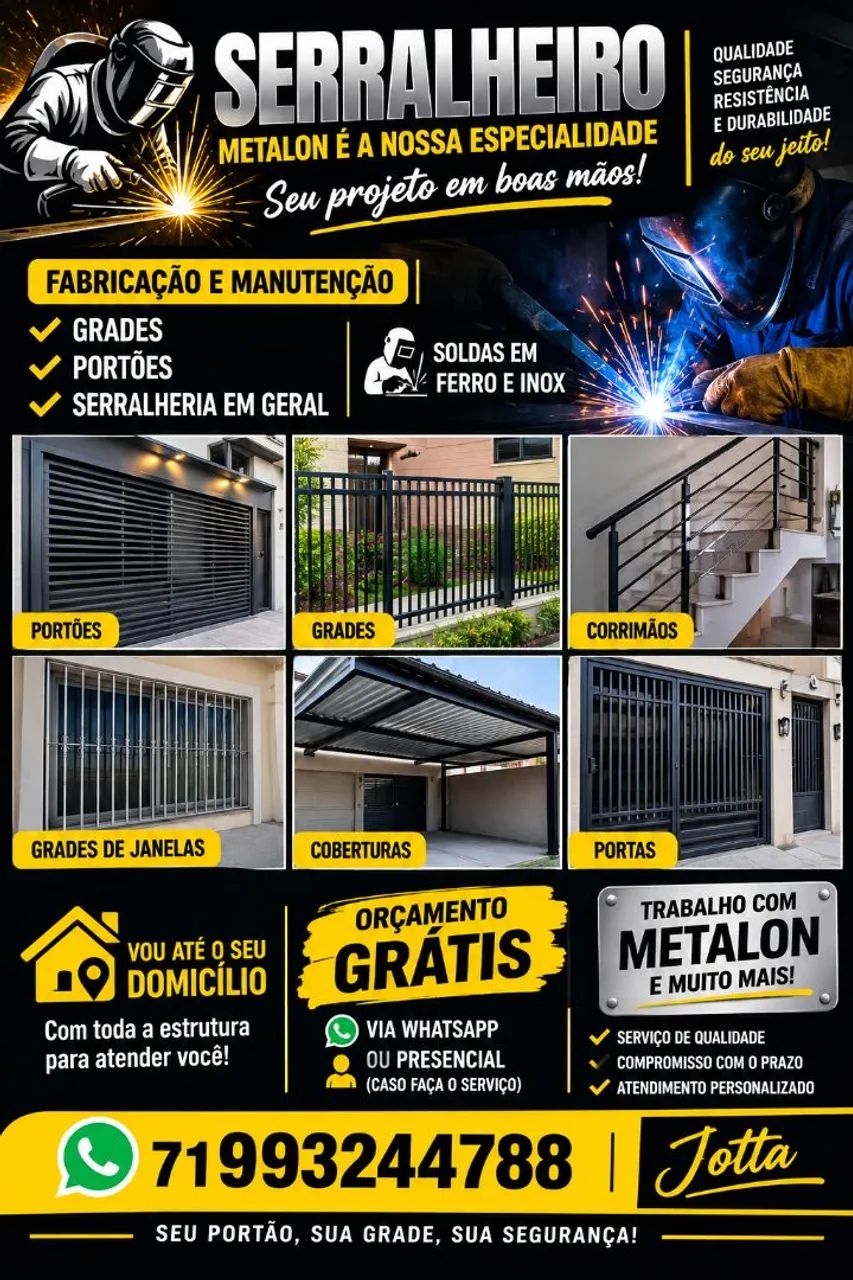 SERRALHEIRO - FABRICAÇÃO E MANUTENÇÃO | ORÇAMENTO GRÁTIS