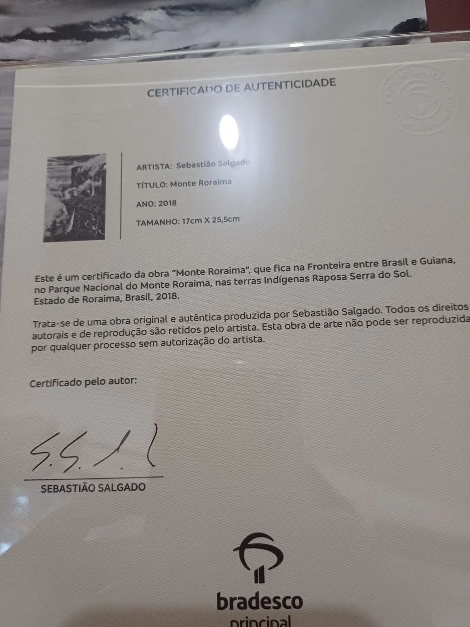 Foto Sebastião Salgado com certificado. - Foto 2