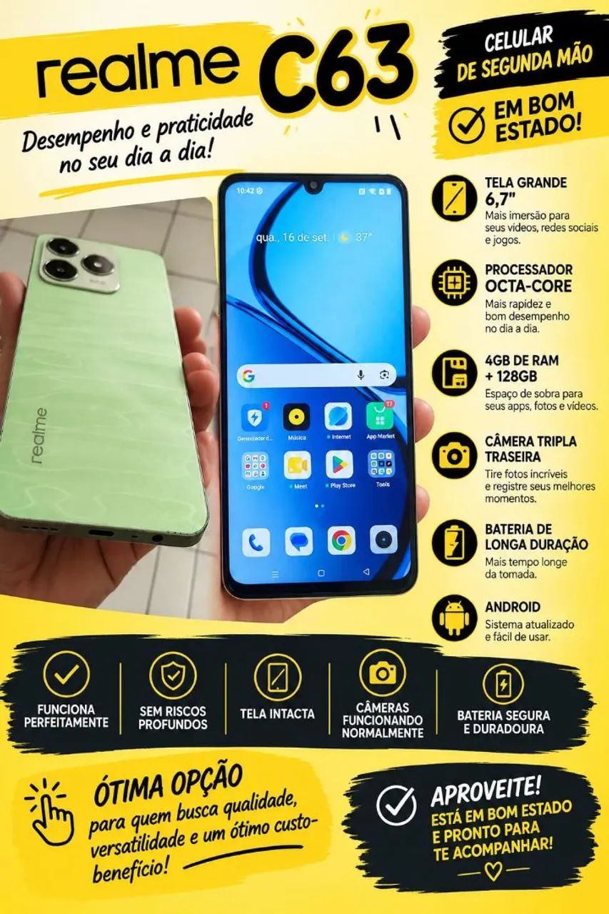 Vendo celular RealmeC63  com nota