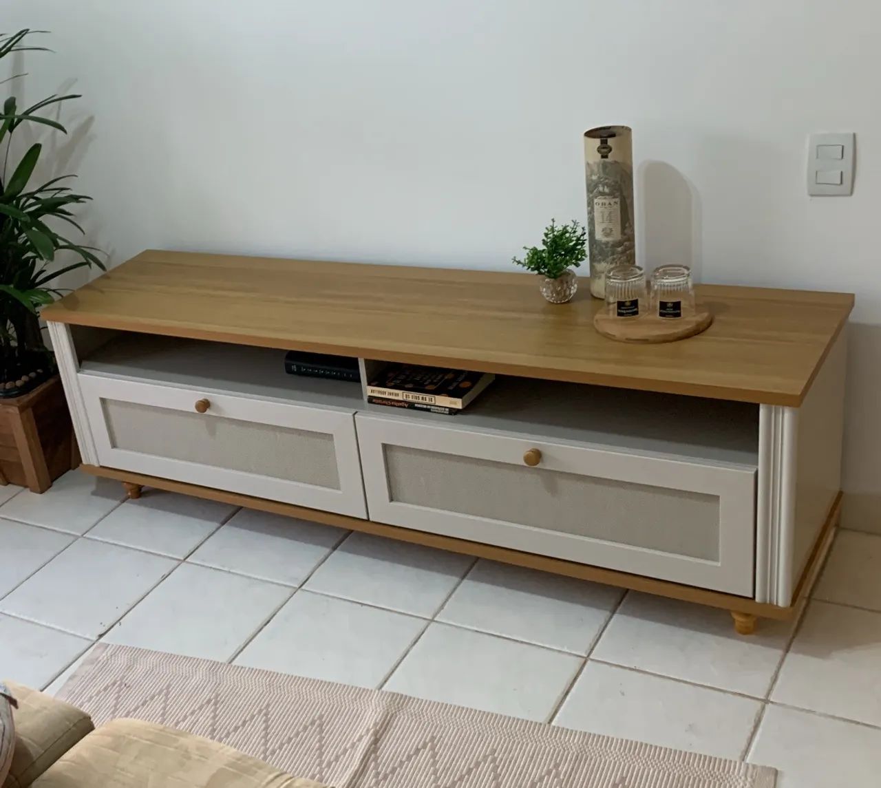 Rack 180 cm Retrô 2 gavetas 