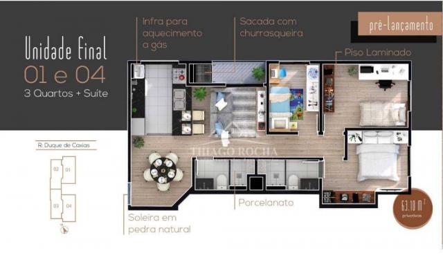 Apartamento 3 quartos, sendo 1 suíte, sacada com churrasqueira, vaga de estacionamento cob - Foto 7