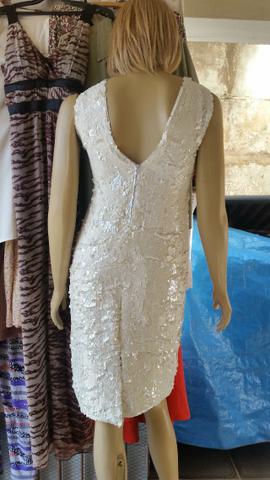 Vestido de Paetê Branco Novo - Foto 2