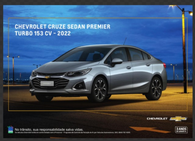 NOVO CRUZE SEDAN PREMIER 2022