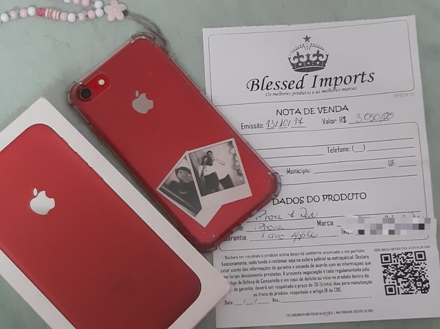 iPhone red 7 128gb com nota fiscal