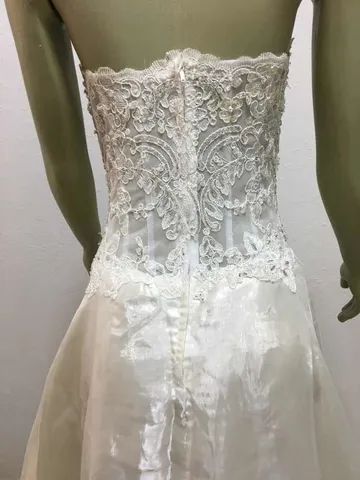 Vestido Noiva Tomara Que Caia Off White  Tam. P Otimo Estado - Foto 5