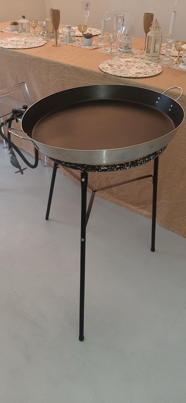 Tacho 60cm paella com fogareiro completo 