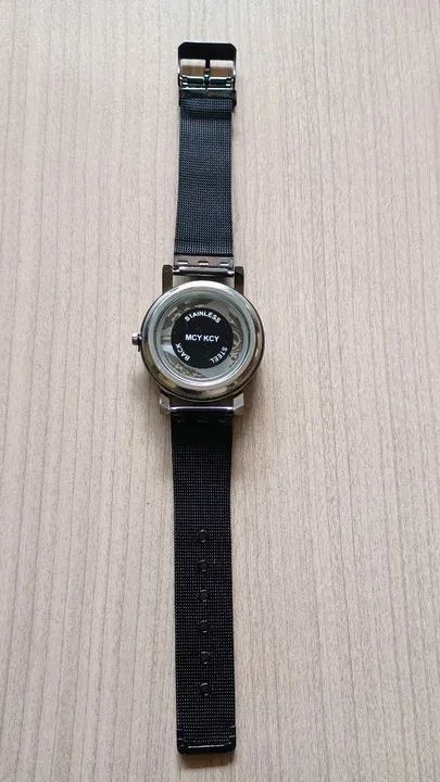 Relógio Quartz Sofisticado, Aço Inoxidável, Preto - Foto 3