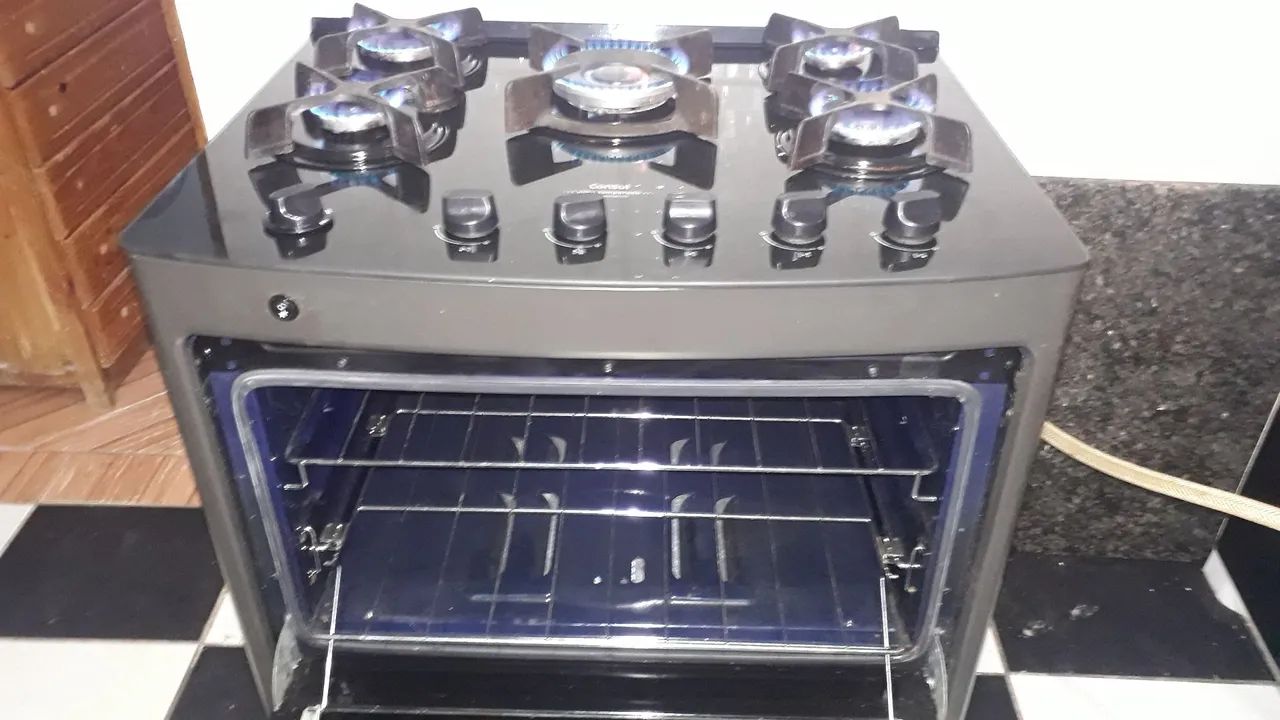 Fogão Consul 5 bocas mesa de vidro  - Foto 5
