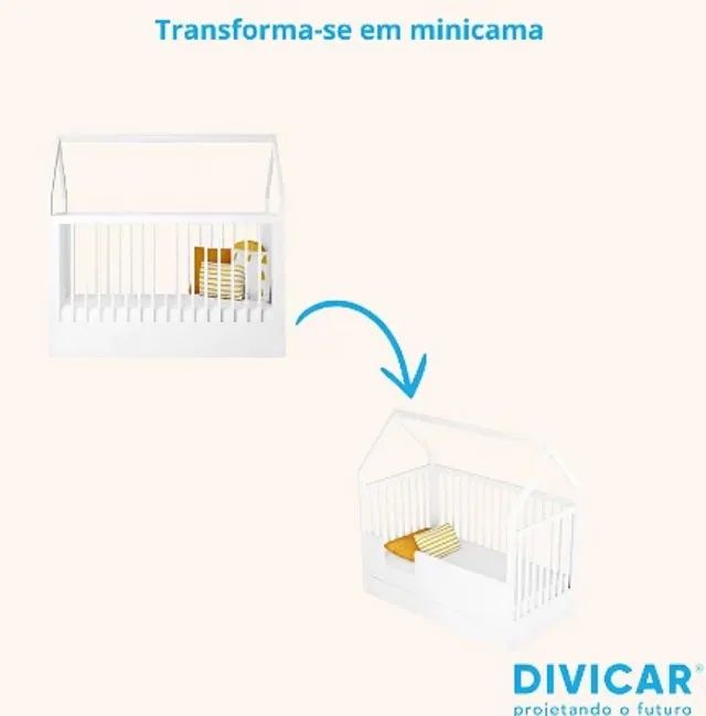 Berço casinha que vira mini cama - Foto 3