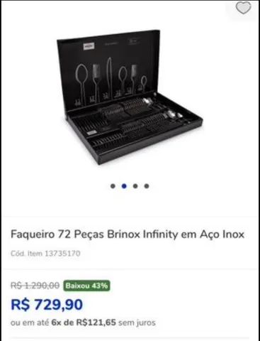 Conjunto faqueiro Inox brinox infinity 72 peças - novo na caixa - Foto 5