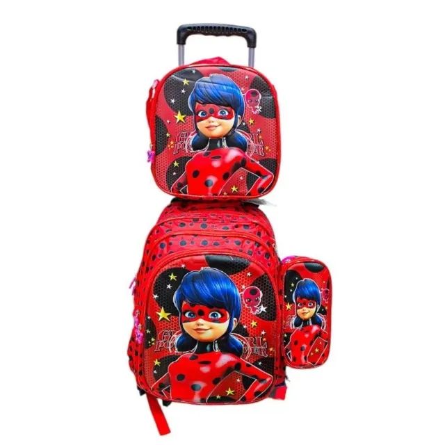 Kit Mochila de Rodinha Escolar 3D 