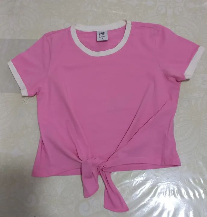 Baby look cropped tam M rosa  - Foto 2