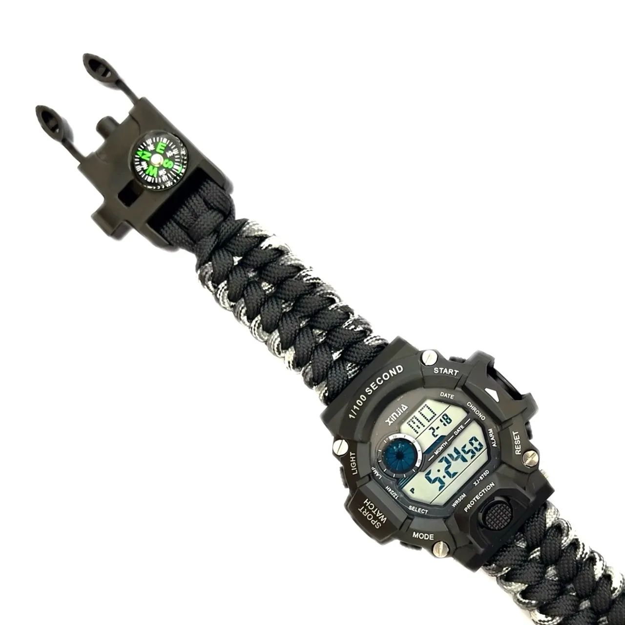 Relógio Esportivo Xinjia XJ-875D com Pulseira Paracord Multifunção - Foto 5