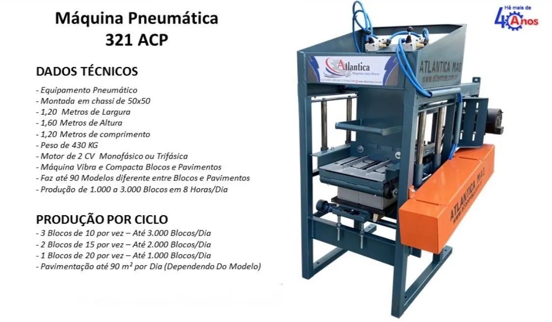 Máquina Pneumática para Blocos 321 ACP