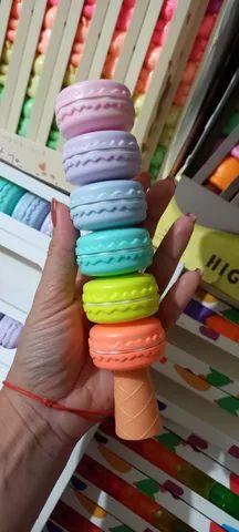 Marca Texto Fofos Kawaii - Sorvete, ursinho, macarron, coração  - Foto 3